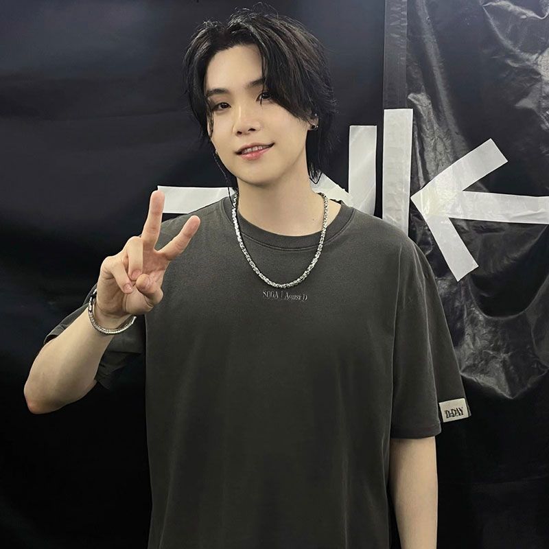 T-SHIRT SUGA D'DAY AGUST D 100% COTTON (black and gray)
