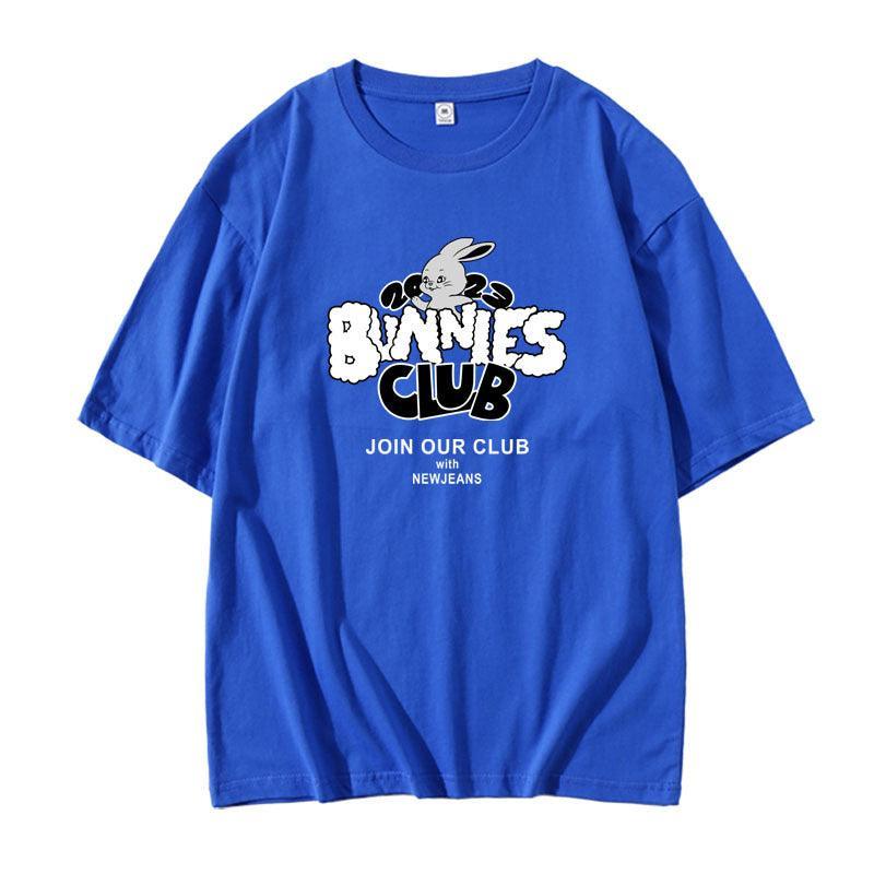 NEWJEANS BUNNIES CLUB T-SHIRTS 100% COTTON (various colors)