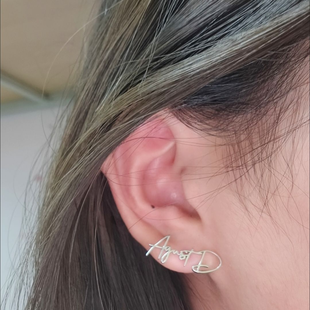 SUGA AGUST D EARRINGS PAIR STAINLESS STEEL