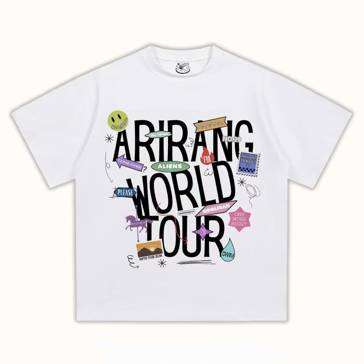 BTS ARE ARIRANG T-SHIRT 100% COTTON (Black and White)