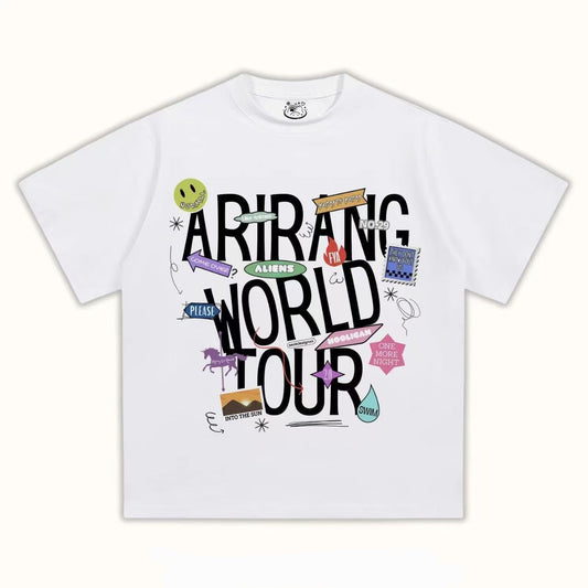 BTS ARE ARIRANG T-SHIRT 100% COTTON (Black and White)