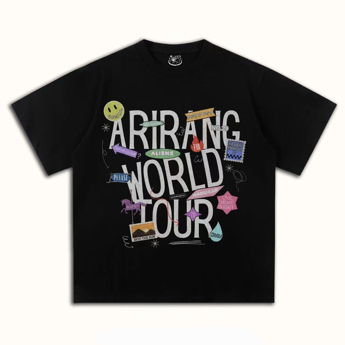 BTS ARE ARIRANG T-SHIRT 100% COTTON (Black and White)
