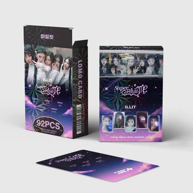 ILLIT SUPER REAL ME PHOTOCARDS 92 PCS(60 CARDS+ 32 STICKERS)