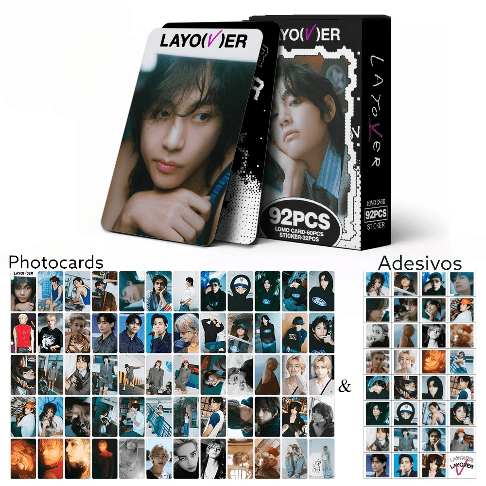V LAYOVER PHOTOCARDS 92 PCS (60 PHOTOCARDS + 32 STICKERS)