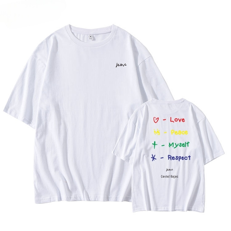JIN T-SHIRT 100% COTTON  (white and black)