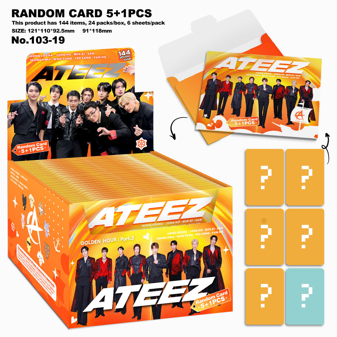 SURPRISE PHOTOCARDS BOX (Multiple Groups) 24 packs 144 items