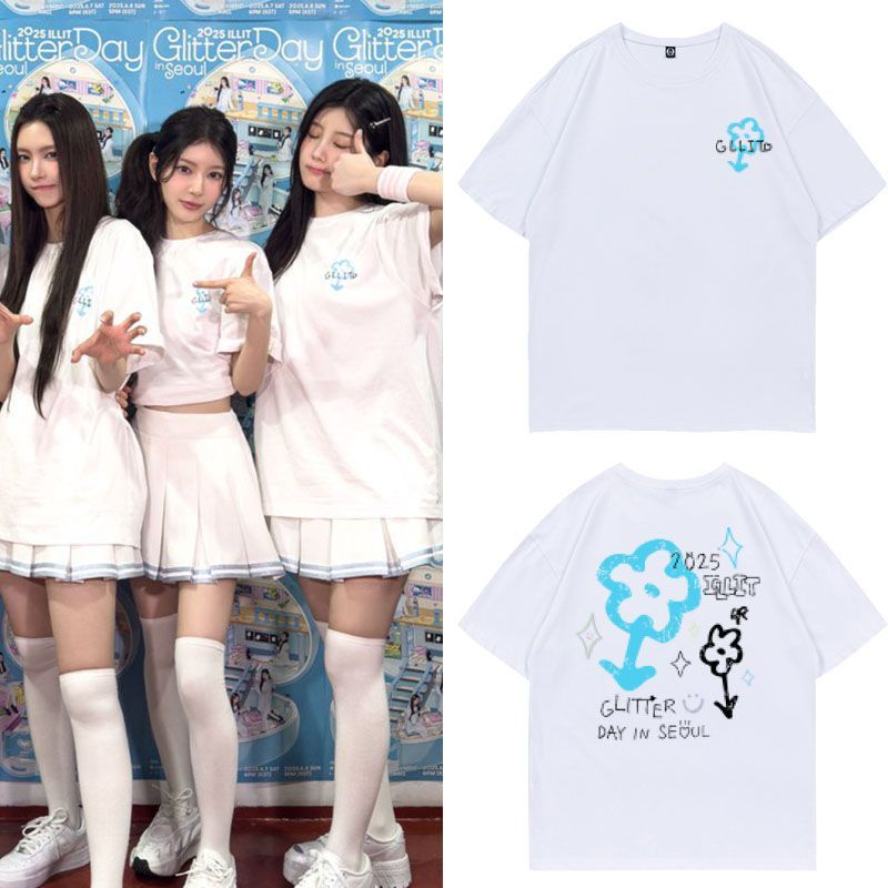 ILLIT GLITTERDAY T SHIRT 100% COTTON